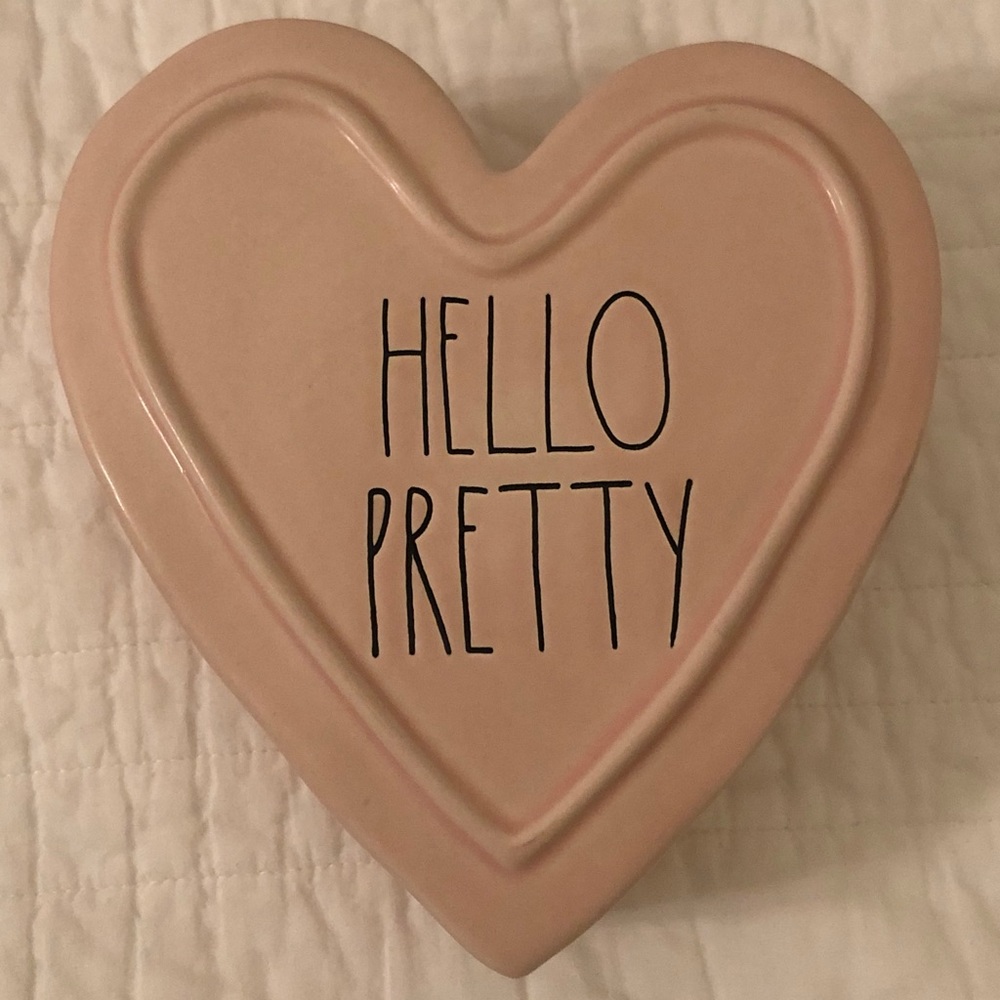 NEW Rae Dunn Hello Pretty Pink Ceramic Trinket Box - Picture 3 of 7